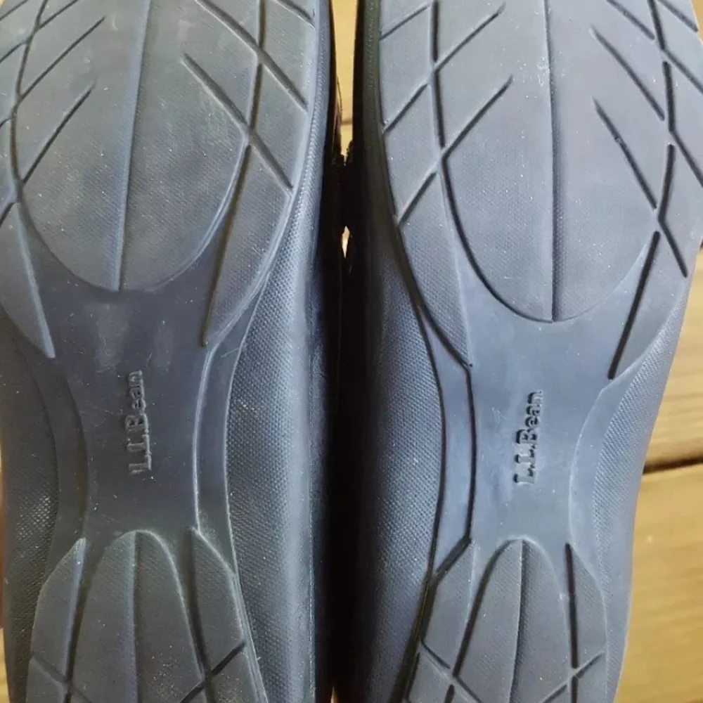 LL Bean Mocs Loafers Shoes Slip Ons Black Patent